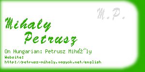 mihaly petrusz business card